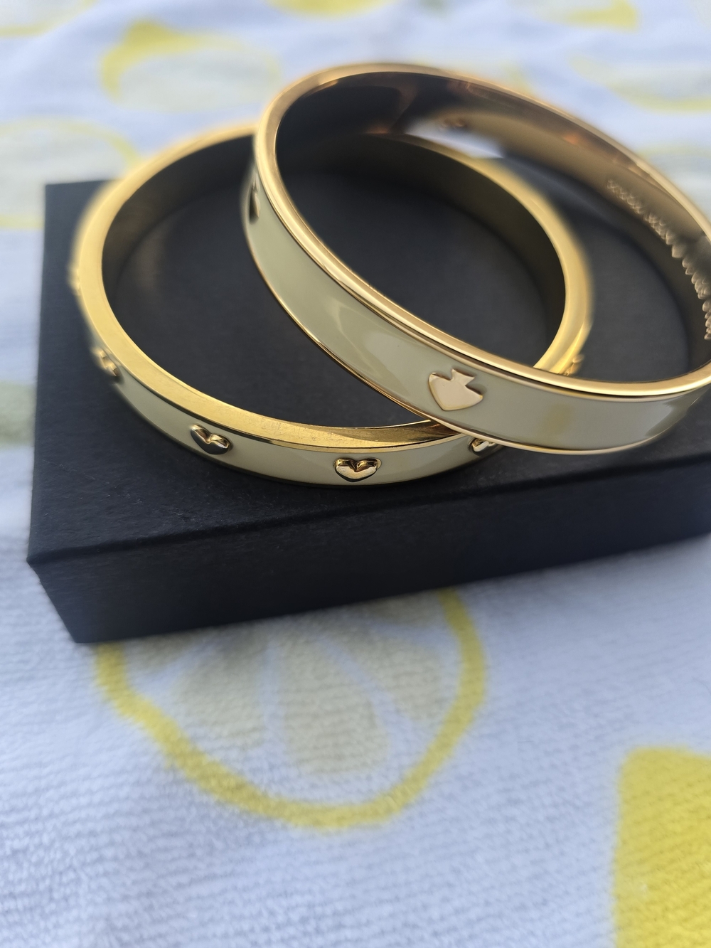 kate spade Gold and Cream Enamel Bangle Set